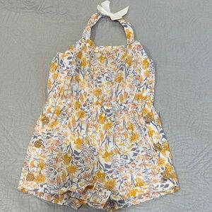 Rachel Zoe Floral Halter Romper with Button Accents | 24 months
